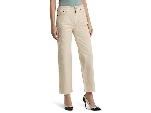 Lauren Ralph Lauren High-Rise Relaxed Cropped Jeans (Mascarpone Cream Wash) Women's Jeans Product Image