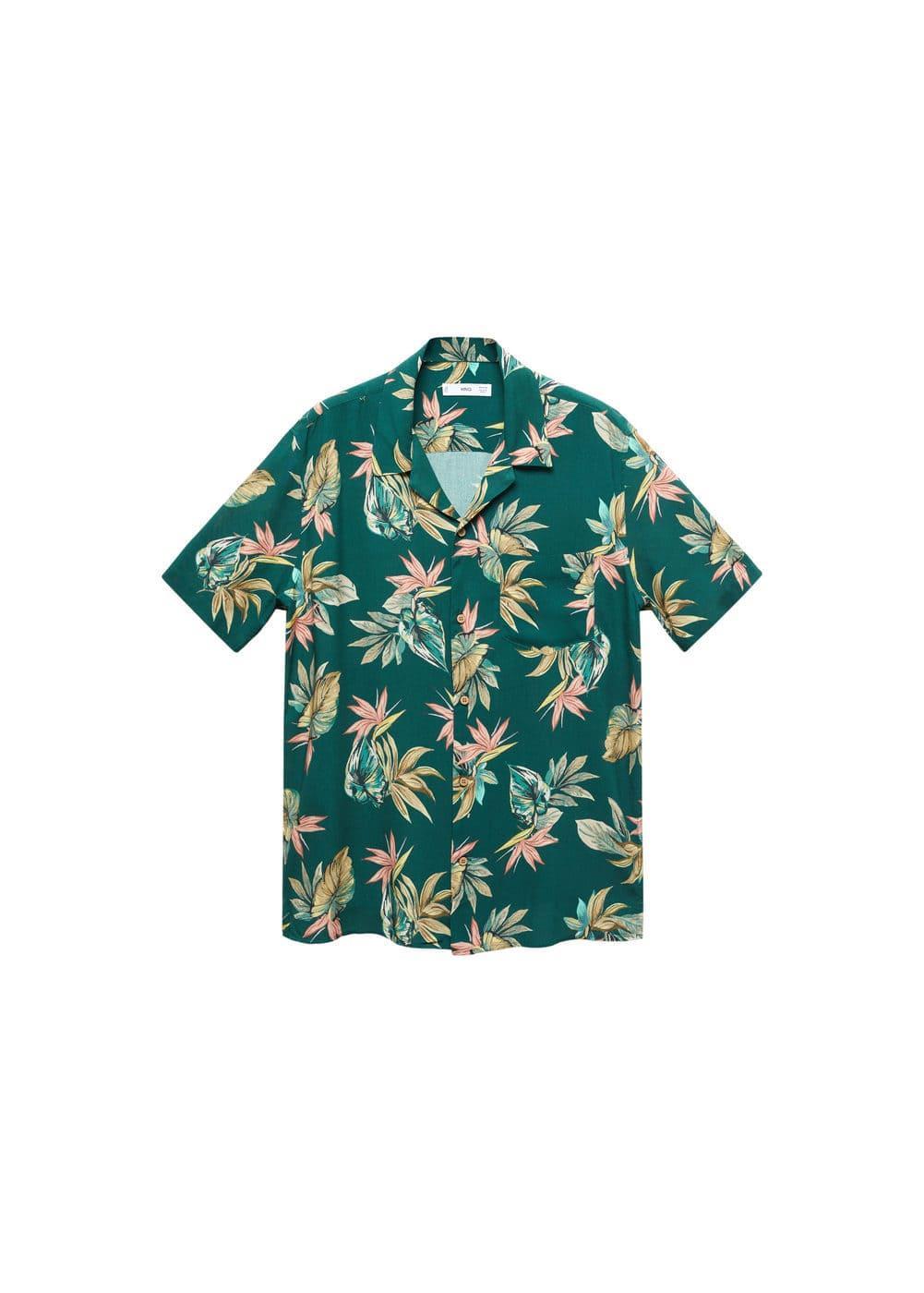 MANGO MAN - Regular-fit Hawaiian-print shirt greenMen Product Image