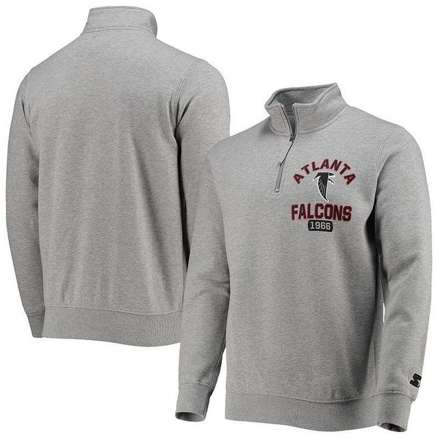 Mens Starter Gray Atlanta Falcons Throwback Heisman Quarter-Zip Jacket Product Image