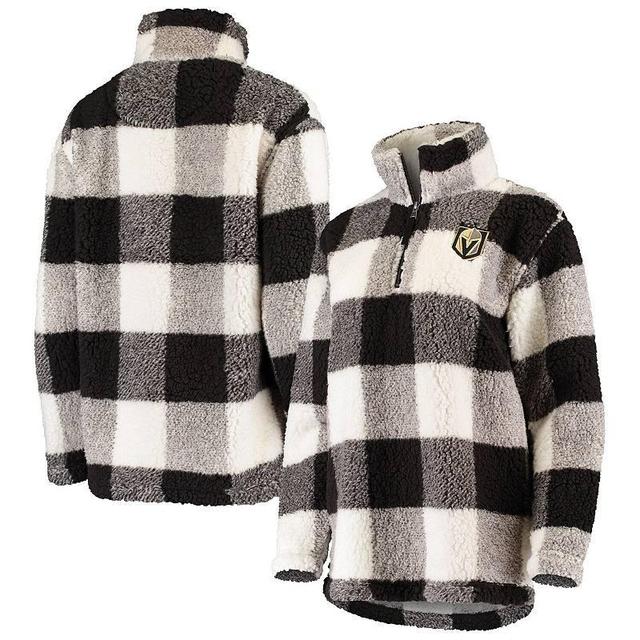 Womens G-III 4Her by Carl Banks Black/White Vegas Golden Knights Plaid Sherpa Quarter-Zip Jacket Product Image