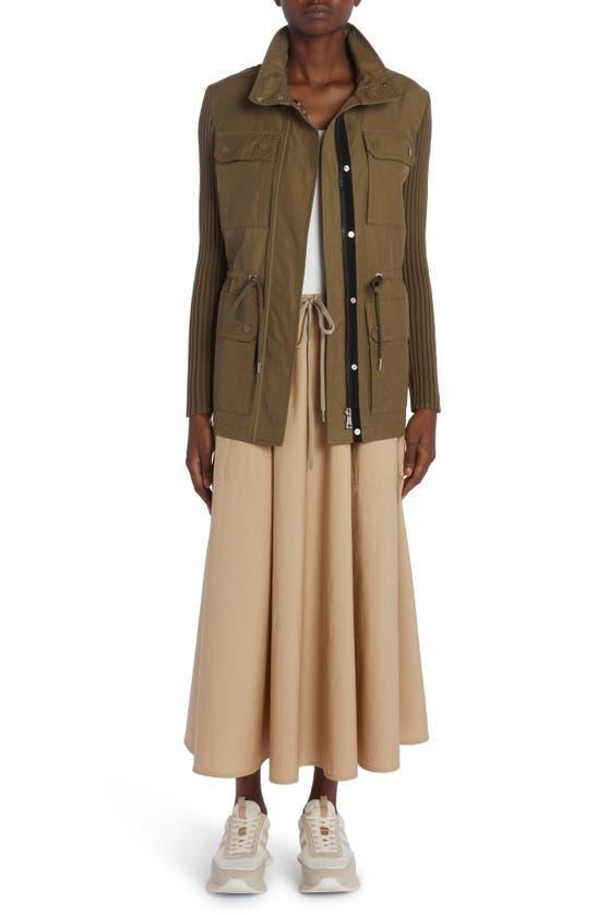 MONCLER Drawstring Midi Skirt In Nude & Neutrals Product Image