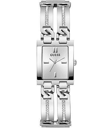 Guess Womens Analog Rectangular Case Stainless Steel Bracelet Watch Product Image