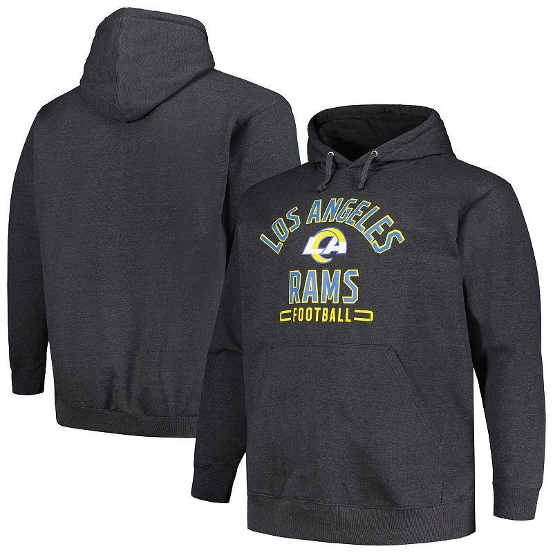 Mens Fanatics Branded Heather Charcoal Los Angeles Rams Big & Tall Pullover Hoodie Product Image