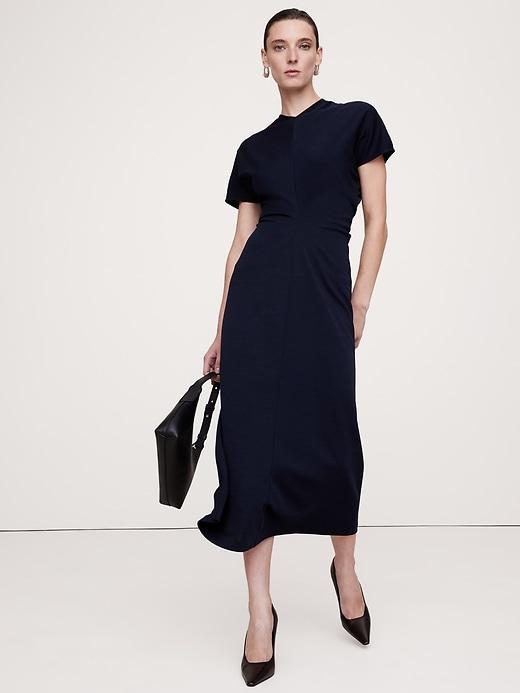 Wool-Blend Scuba Midi Dress Product Image