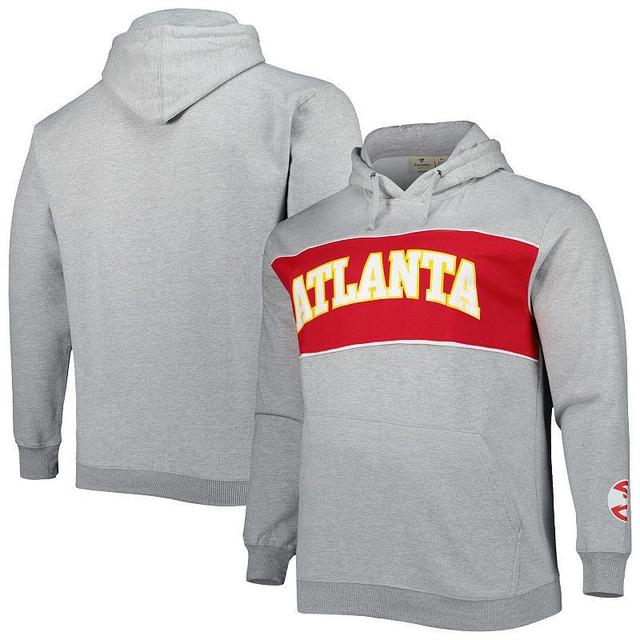 Mens Fanatics Branded Heather Gray Atlanta Hawks Big & Tall Wordmark Pullover Hoodie Product Image