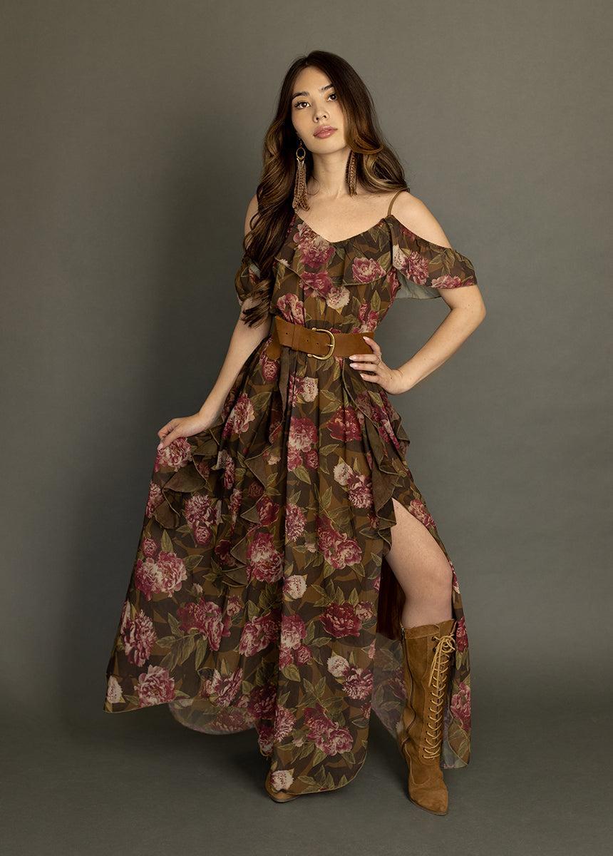 Faydon Dress in Bistre Floral Product Image