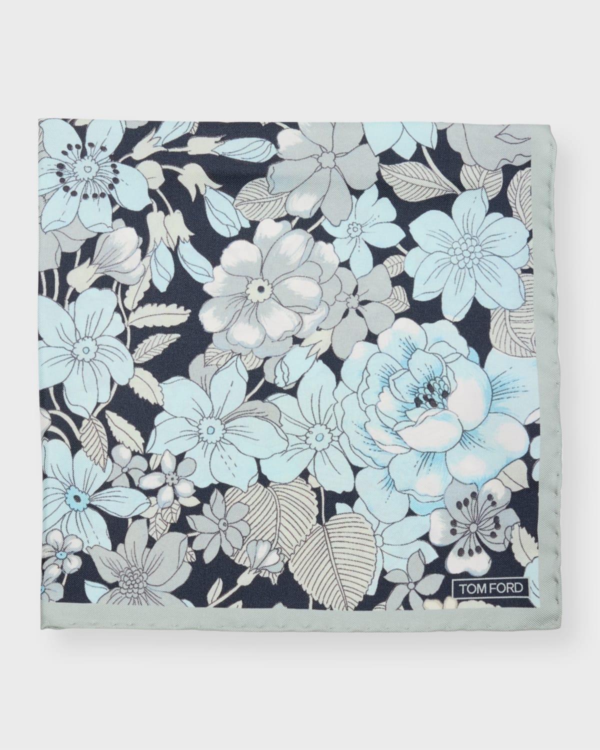 Mens Silk Twill Floral Pocket Square Product Image