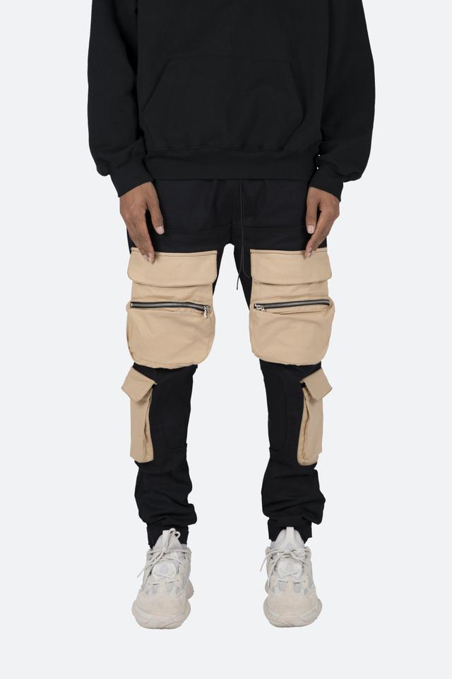 Contrast Cargo Pants - Black/Natural Male Product Image