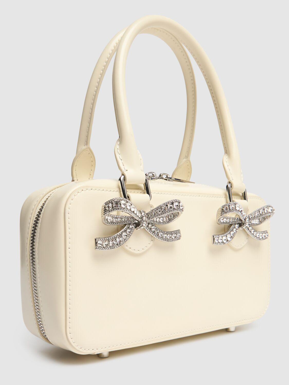 Mini Leather Top Handle Bag In Cream Product Image