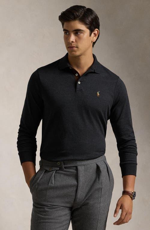 Slim Fit Long Sleeve Poplin Button Down Shirt In Black Marl Heather Product Image