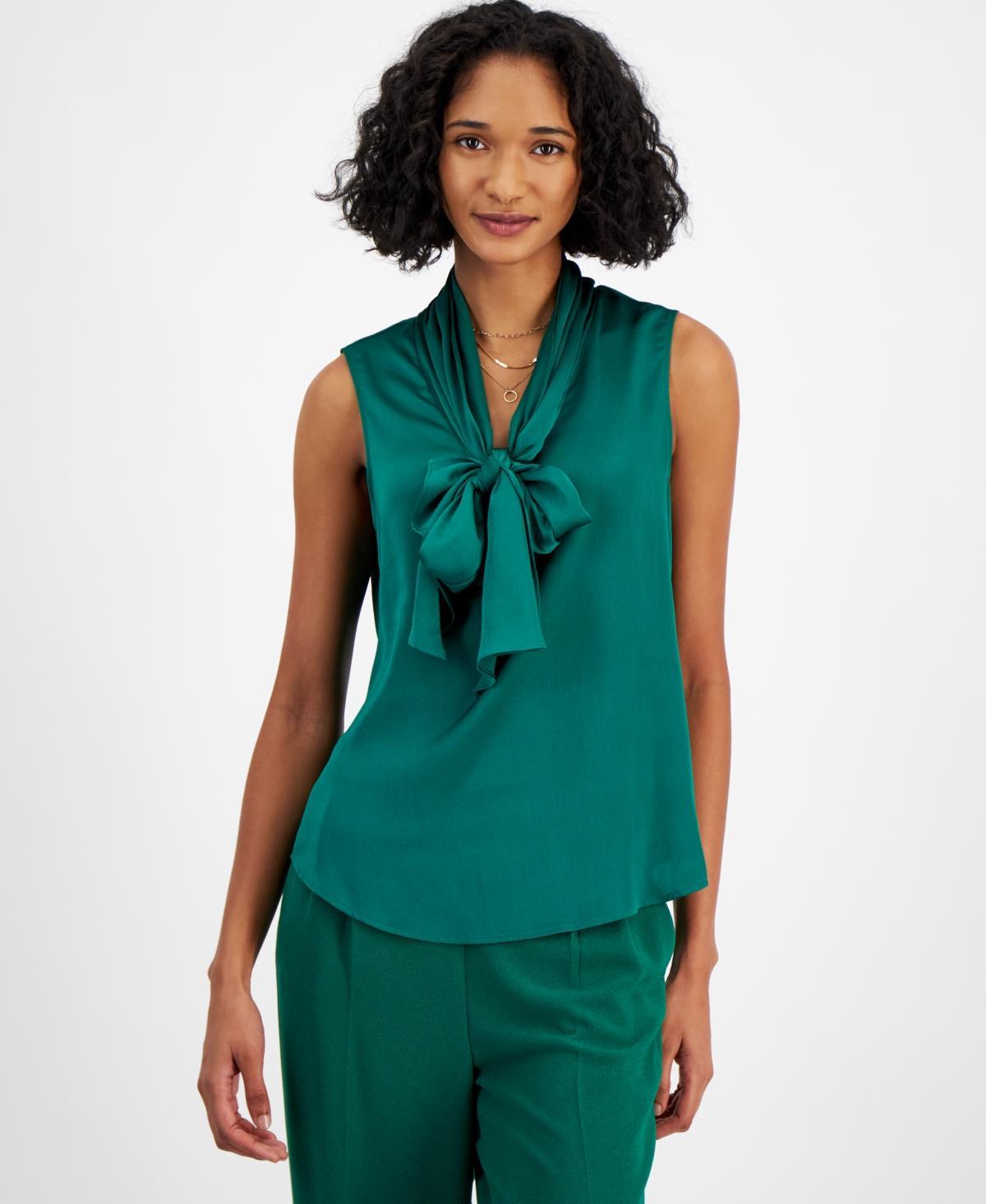 Bar Iii Womens Sleeveless Tie-Neck Blouse, Created for Macys product image