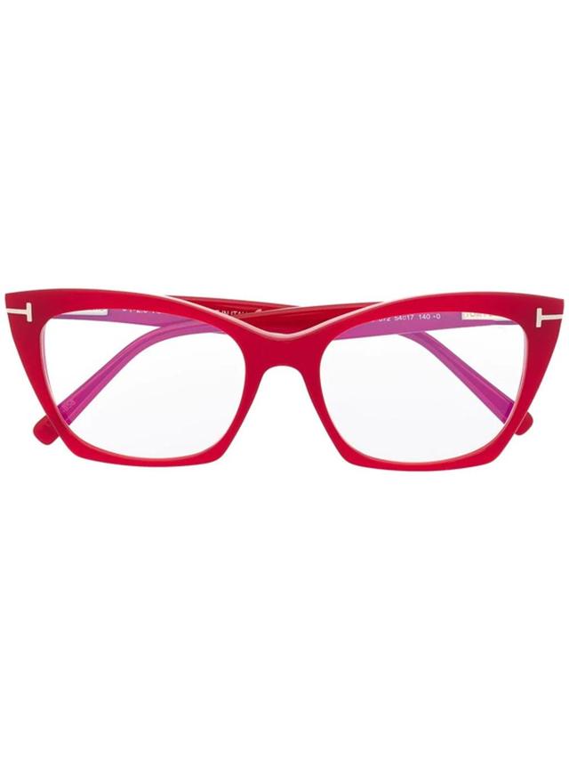 TOM FORD Cat-eye Frame Glasses In Shiny Dark Pink Product Image