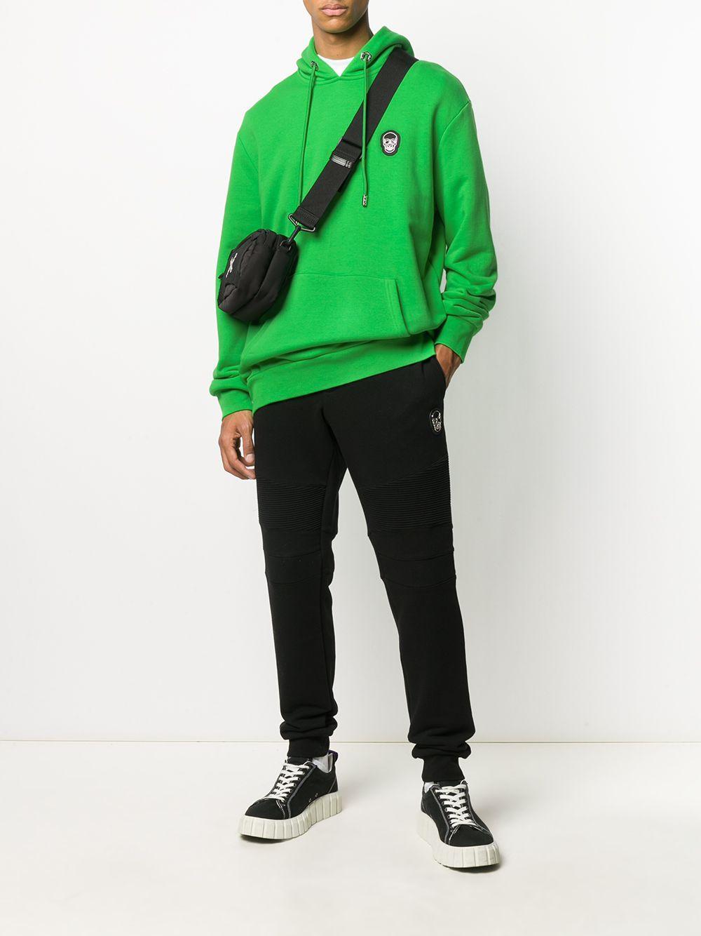 Skull Zipped Hoodie In Green Product Image