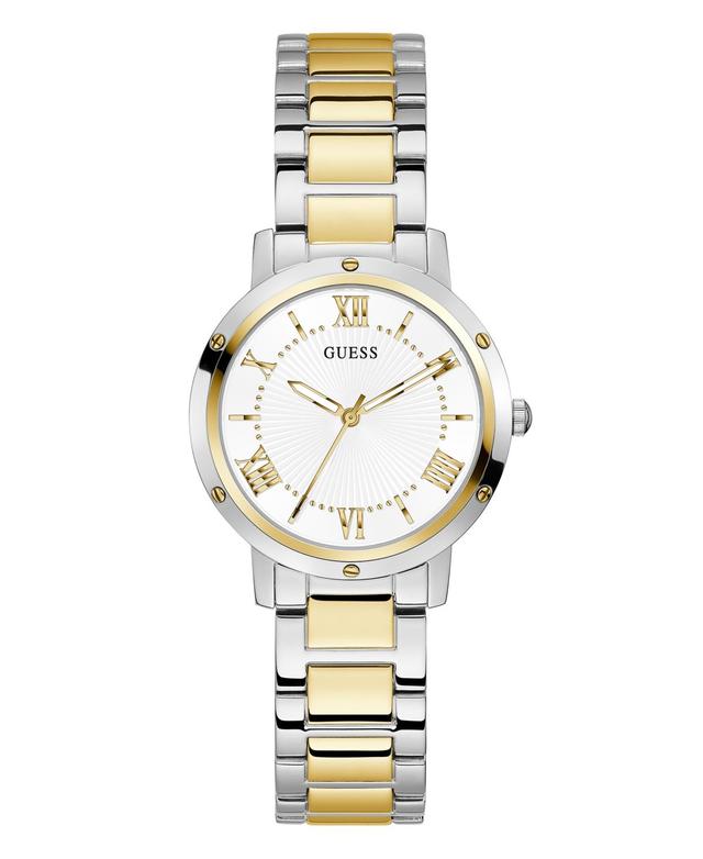 Guess Womens Two Tone Stainless Steel Bracelet Watch, 34mm Product Image