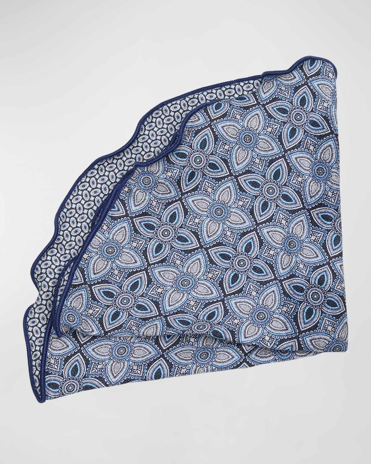 Men's Silk Reversible Geometric-Paisley Pocket Circle Product Image