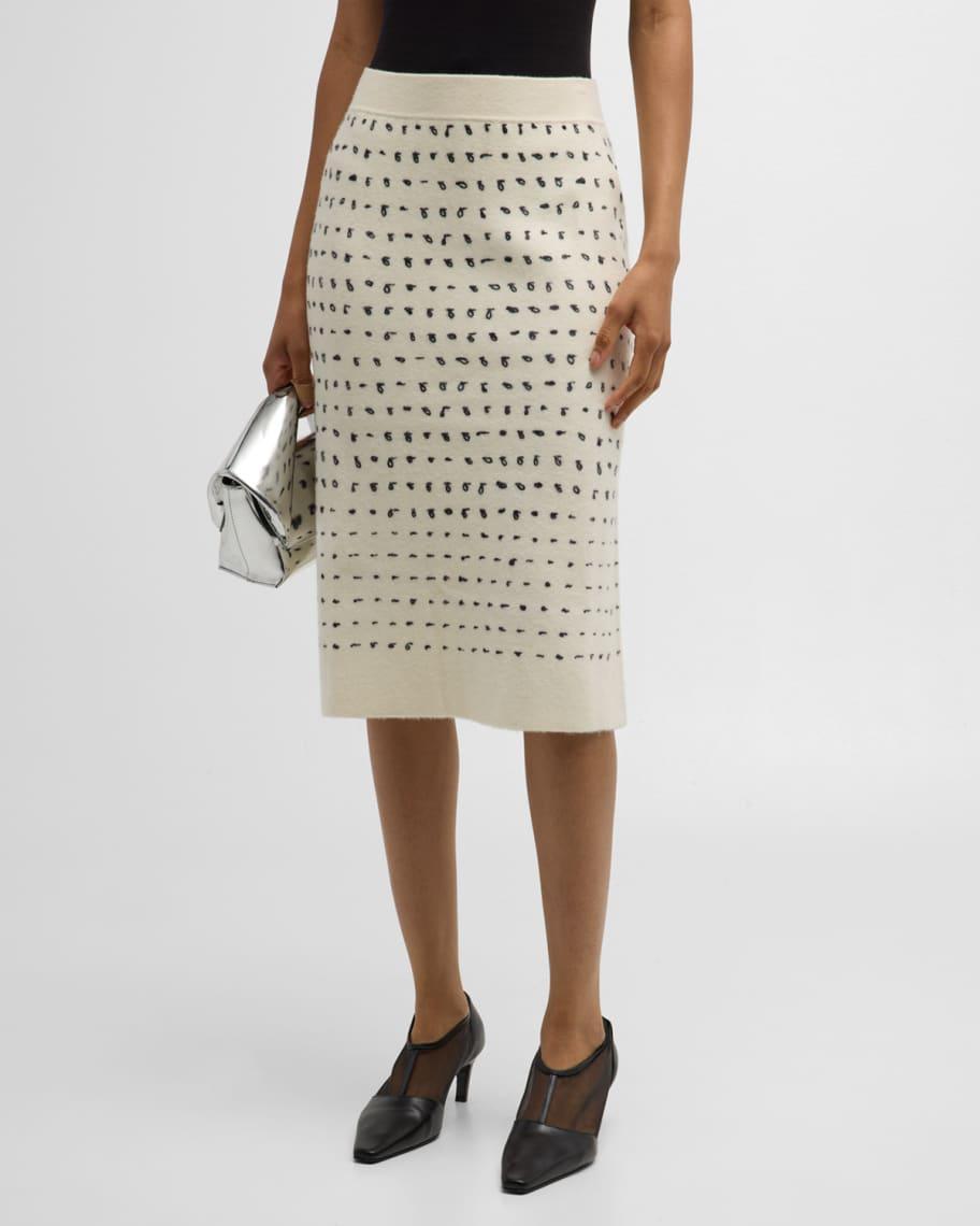 Dotted Boiled Cashmere Pencil Skirt Product Image