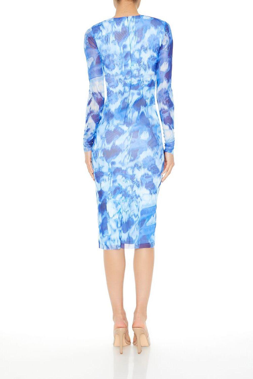 Mesh Watercolor Bodycon Midi Dress | Forever 21 Product Image