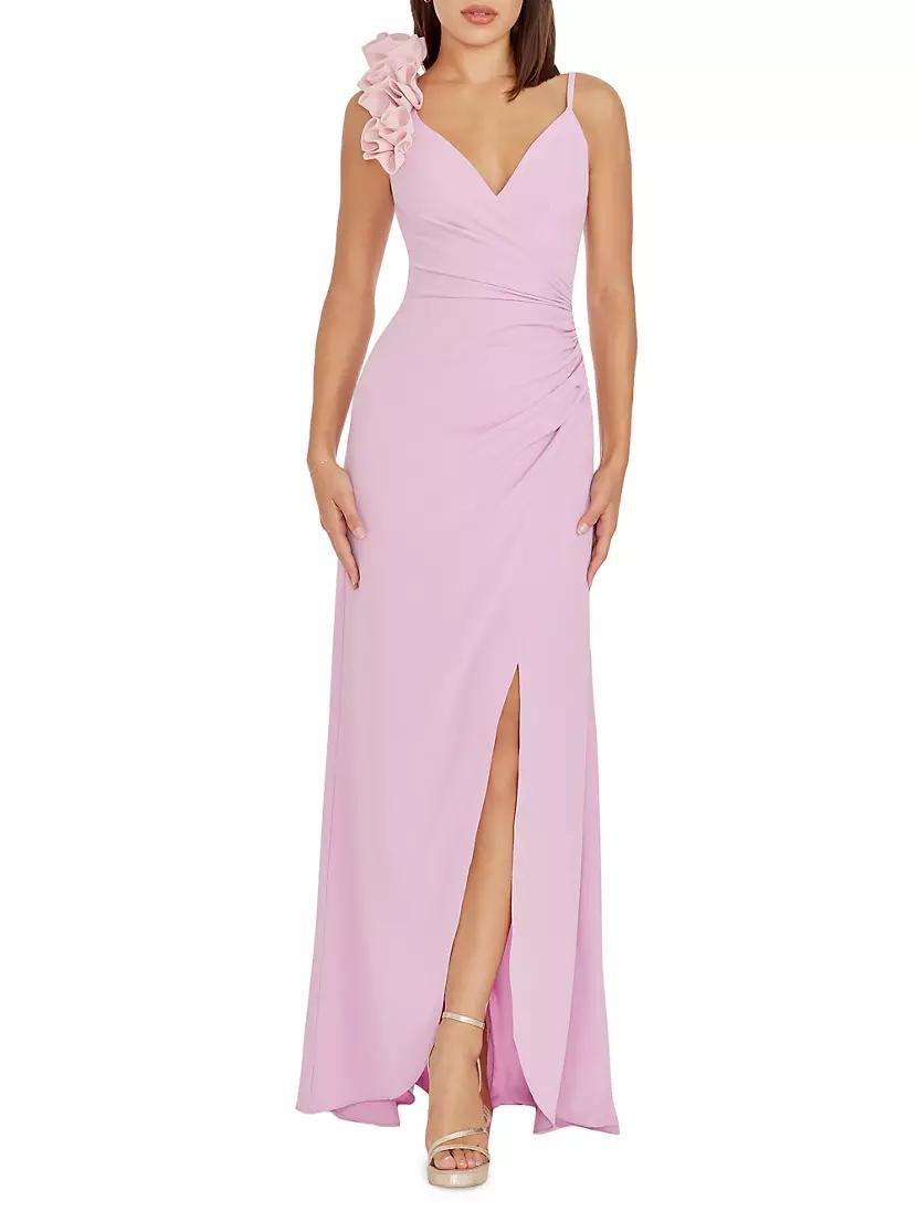 Camelia Ruched Maxi Wrap Dress Product Image