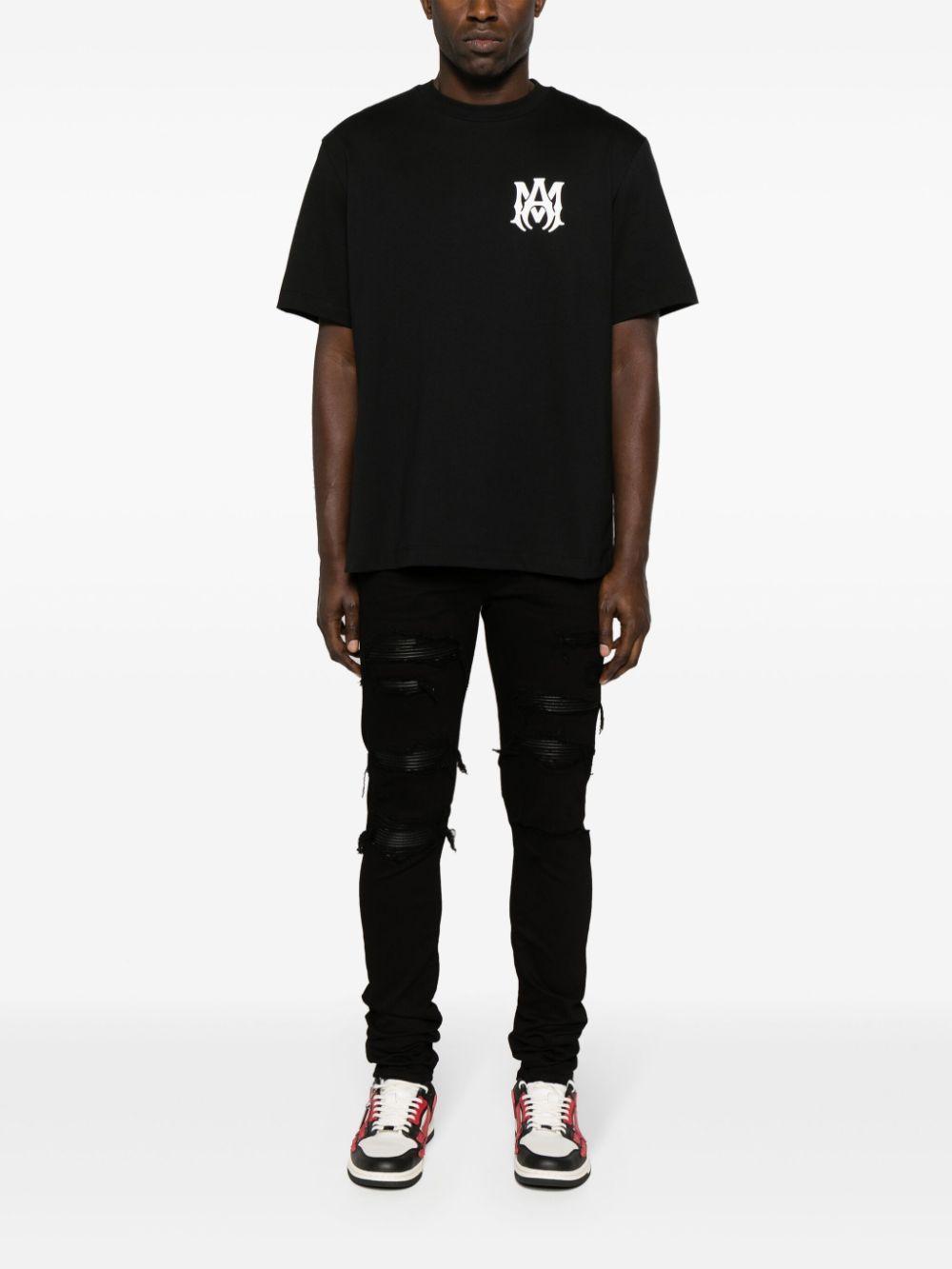 Leather-trasher Ripped Jeans In Black Product Image