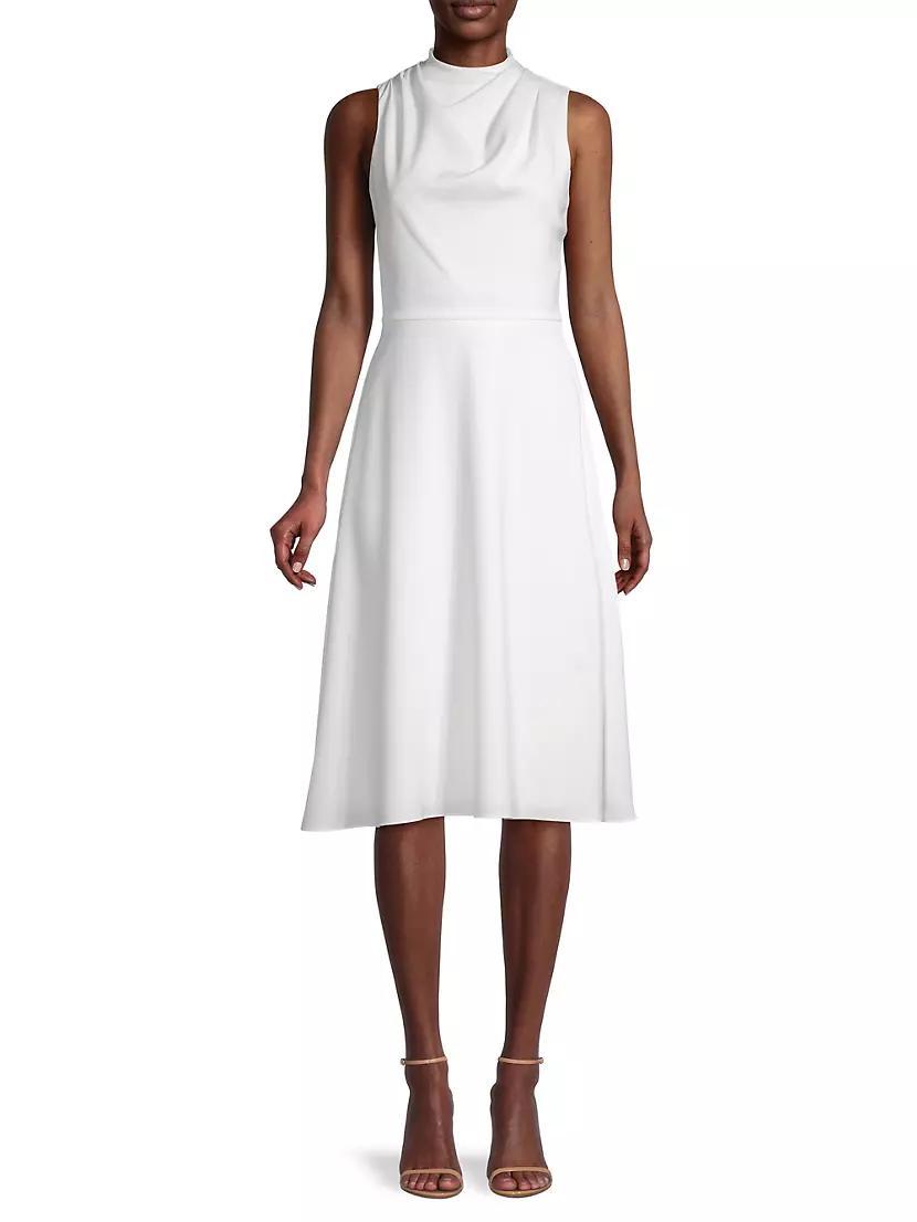 Cleo Crepe-Back Satin Midi-Dress Product Image