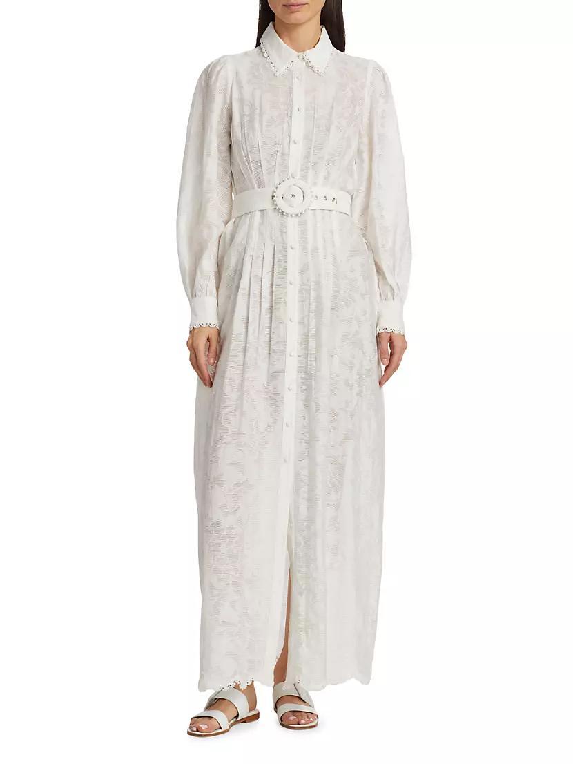 Lace Belted Maxi Shirtdress Product Image