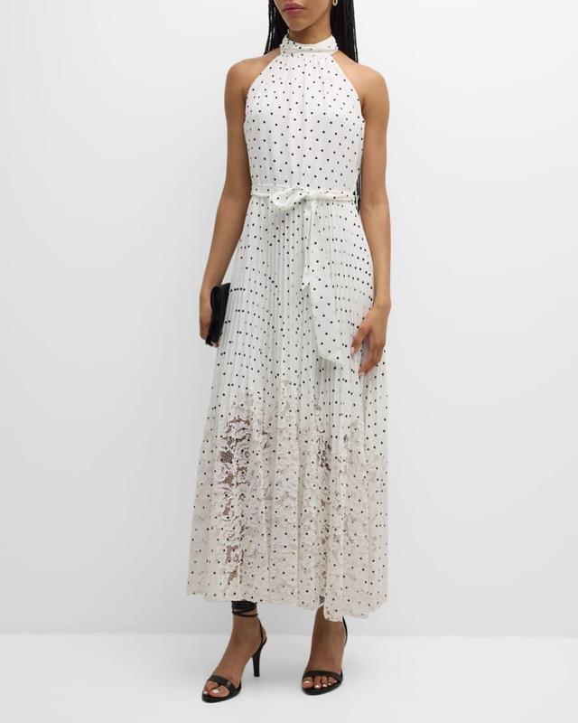 The Penelope Polka-Dot Halter Maxi Dress Product Image