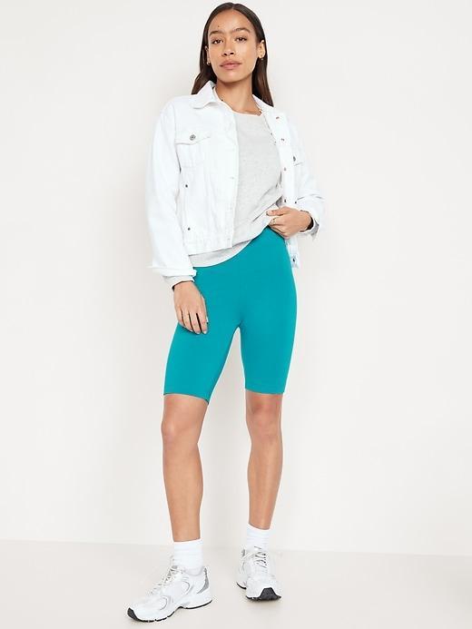 High-Waisted Biker Shorts -- 10-inch inseam Product Image