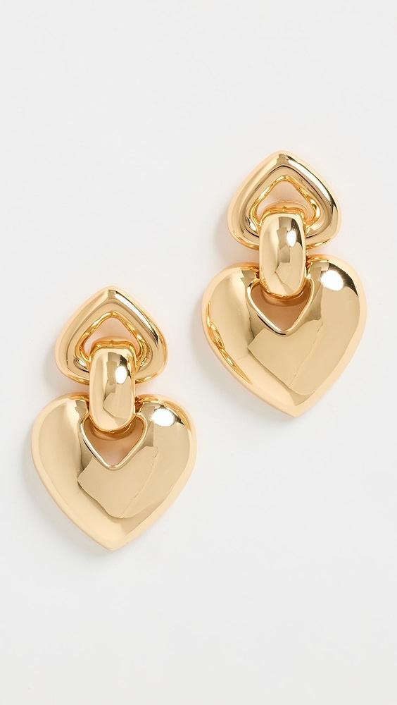 Kenneth Jay Lane Gold Heart Drop Earrings | Shopbop Product Image