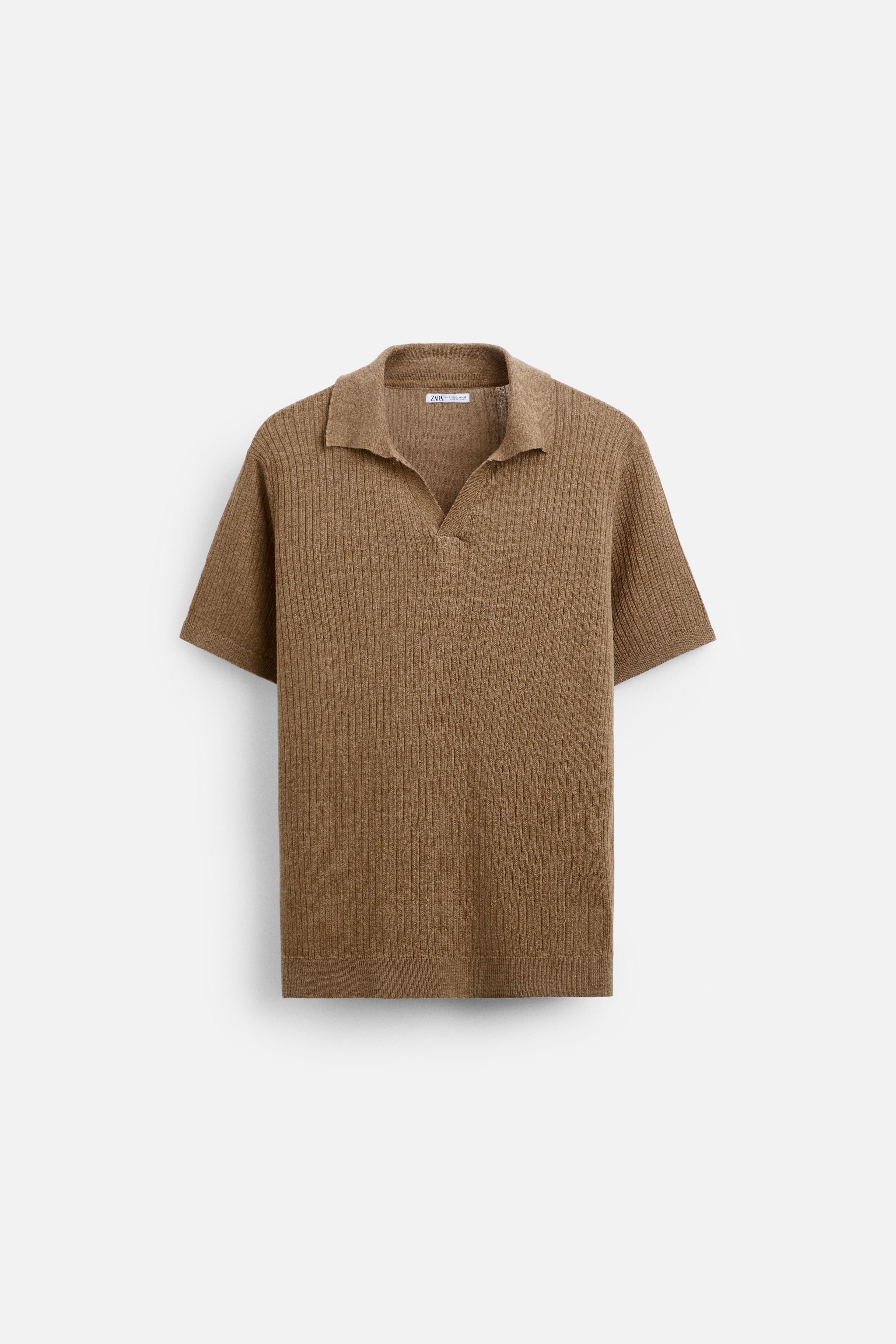 LINEN - VISCOSE KNIT POLO SHIRT Product Image