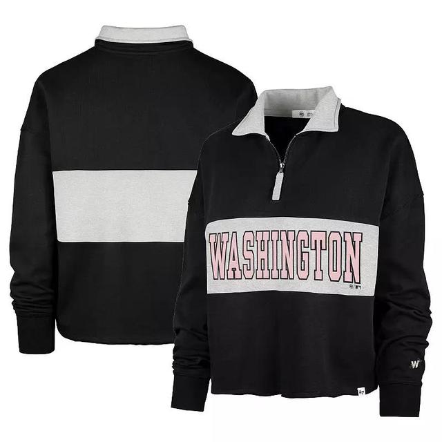 Womens 47 Brand Black Washington Nationals City Connect Bae Remi Quarter-Zip Jacket Product Image