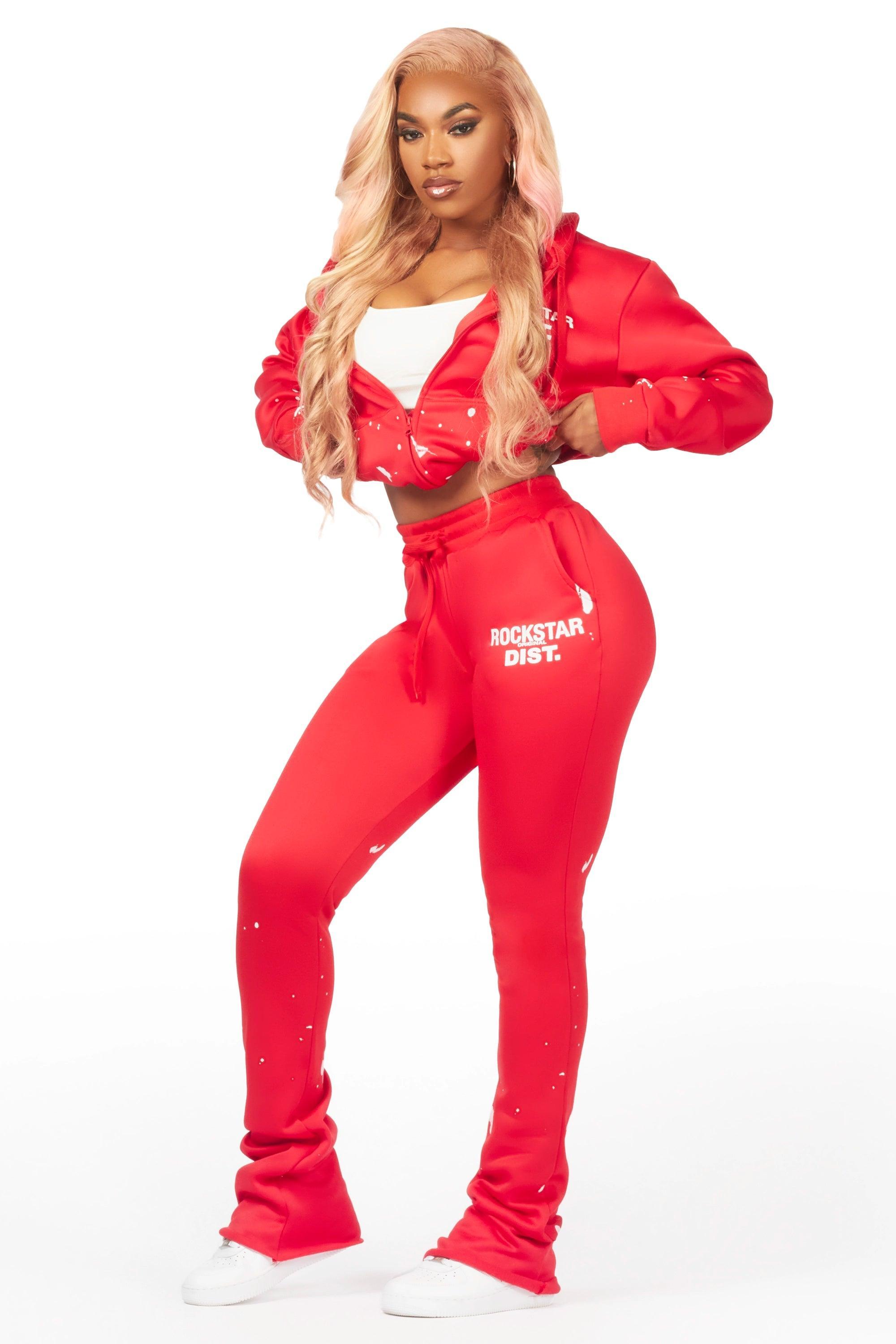 Halloway Red Zip Up Super Stacked Trackset Female Product Image