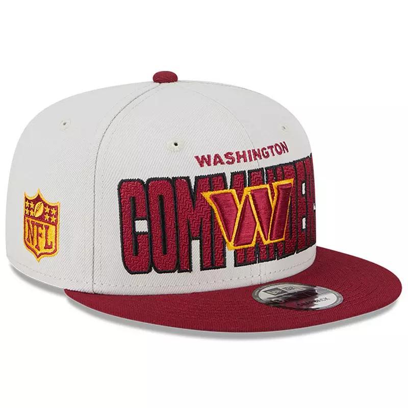 Men's New Era Stone/Burgundy Washington Commanders 2023 NFL Draft 9FIFTY Snapback Adjustable Hat Product Image