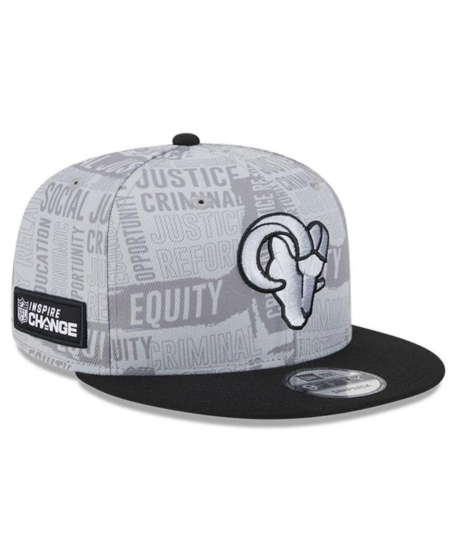 Mens New Era Gray Los Angeles Rams 2023 Inspire Change 9FIFTY Snapback Hat - Gray Product Image