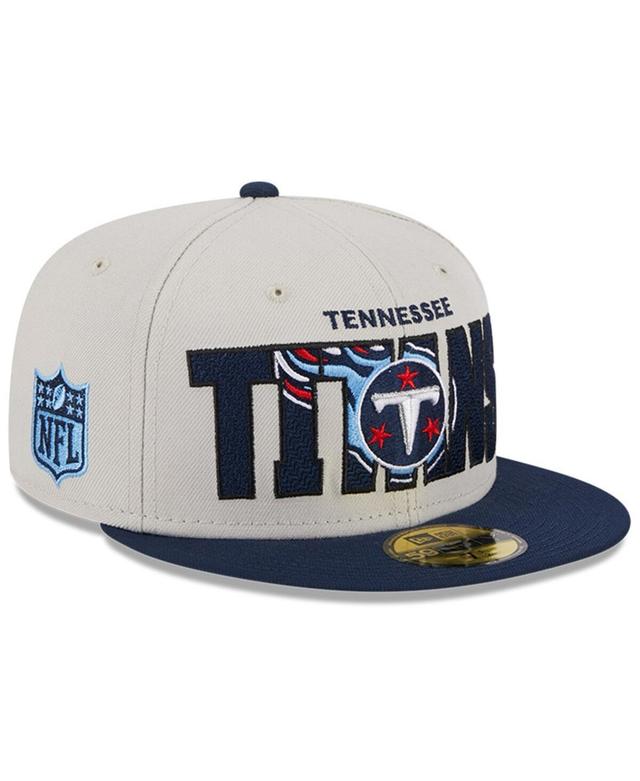 Men's New Era Stone/Navy Tennessee Titans 2023 NFL Draft On Stage 59FIFTY Fitted Hat Product Image