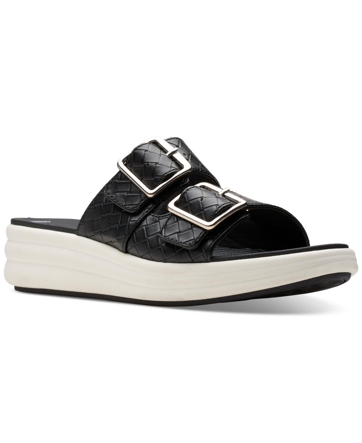 Clarks Womens Drift Buckle Slip-On Slide Wedge Sandals Product Image