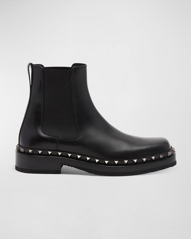 Mens Rockstud Beatle Leather Chelsea Boots Product Image