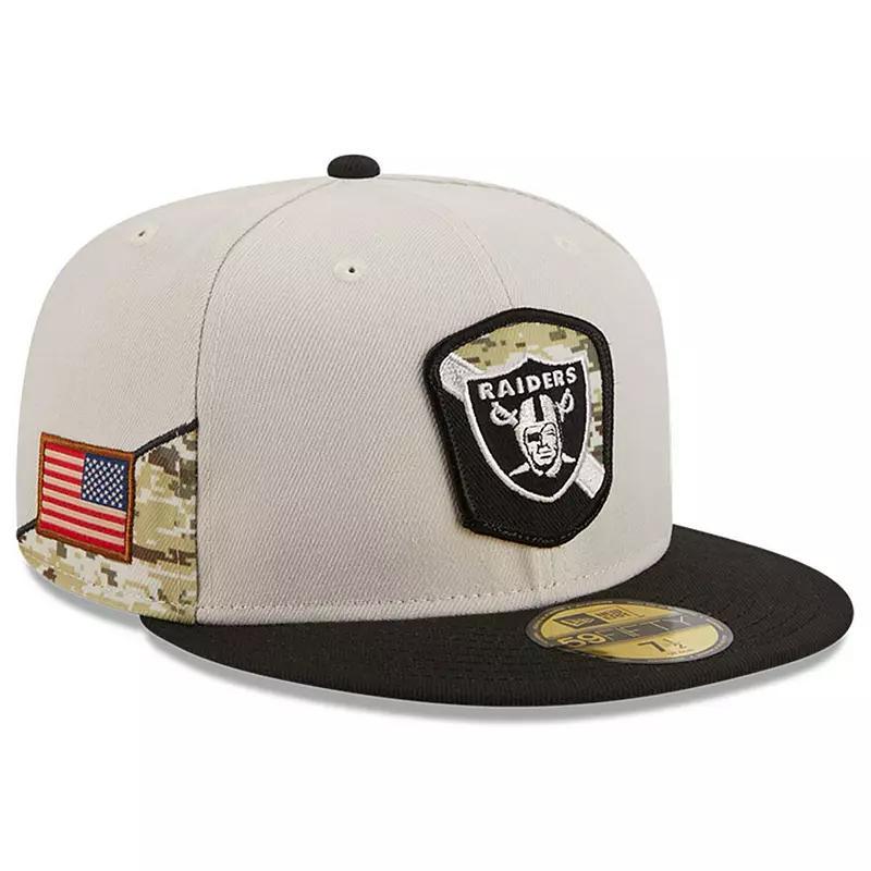 Mens New Era  Stone/Black Las Vegas Raiders 2023 Salute To Service 59FIFTY Fitted Hat Product Image