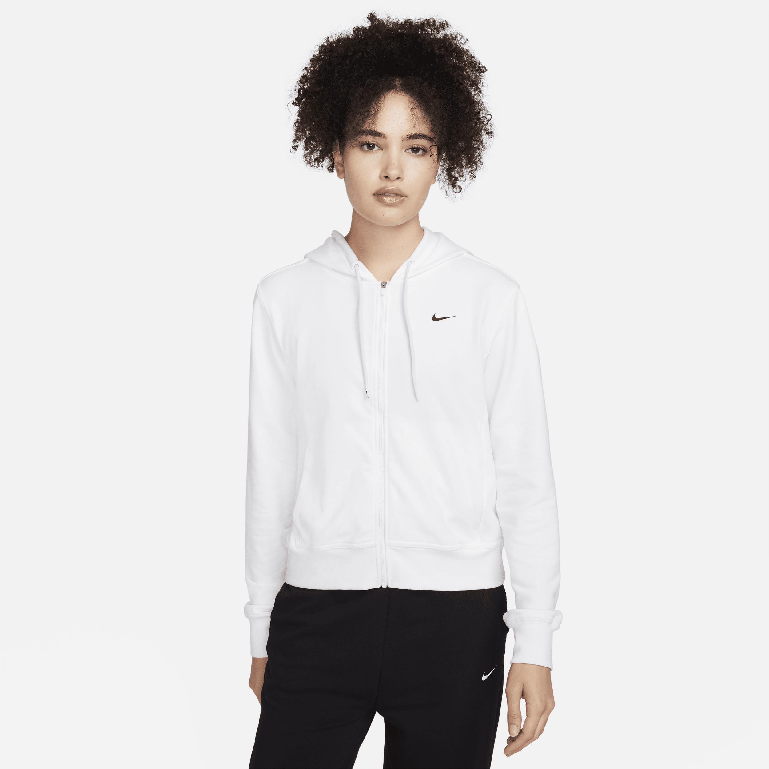 Womens Nike One Dri-FIT Full-Zip Hoodie White Product Image