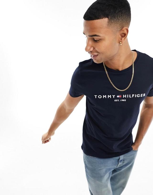 Tommy Hilfiger embroidered flag logo t-shirt Product Image