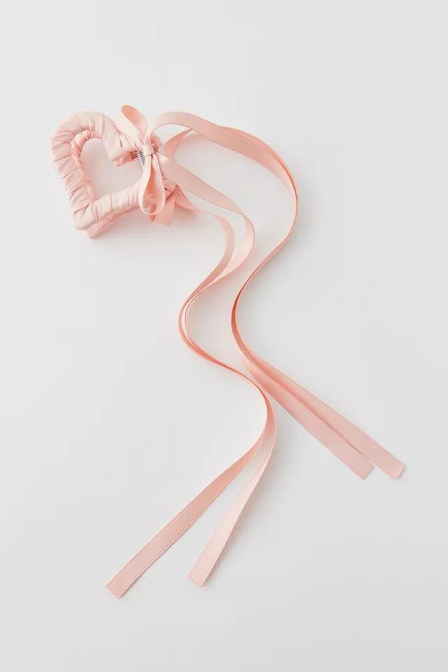 Ribbon-Wrapped Heart Claw Clip Product Image