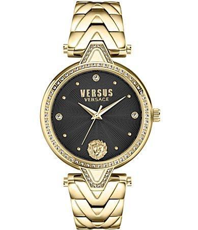 Versace Versus By Versace Womens V Versus Crystal Analog Gold Tone Stainless Steel Bracelet Watch Product Image