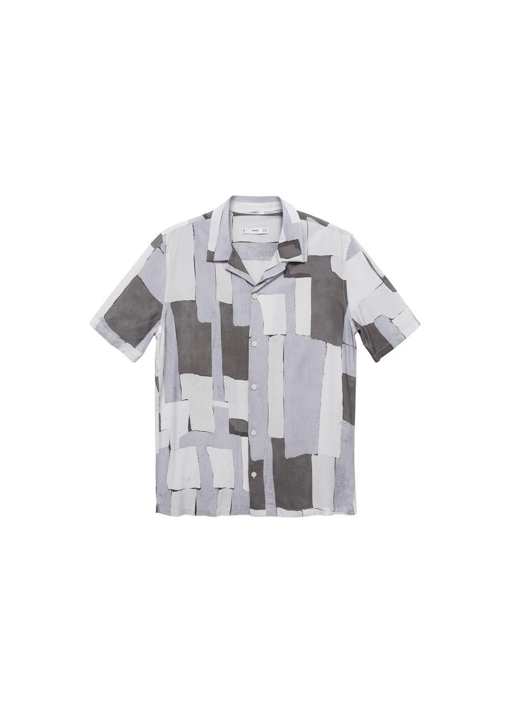 MANGO MAN - Regular-fit flowy printed shirt light/pastel greyMen Product Image