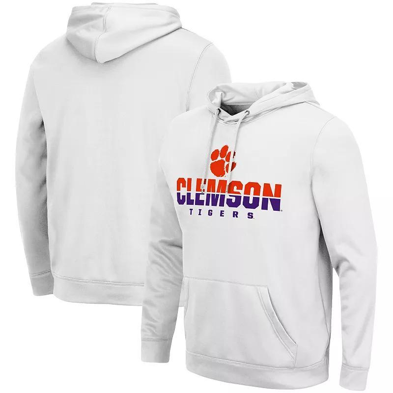 Mens Colosseum White Clemson Tigers Lantern Pullover Hoodie Product Image