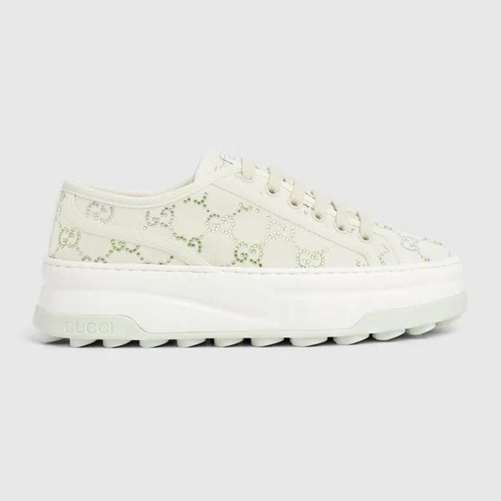 GUCCI Tennis 1977 Gg Crystal Sneakers In White Product Image