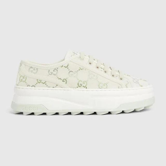 GUCCI Tennis 1977 Gg Crystal Sneakers In White Product Image