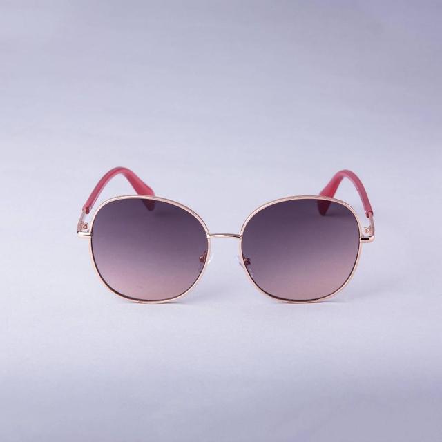 Womens Oversized Round Metal Sunglasses - A New Day Rose Product Image