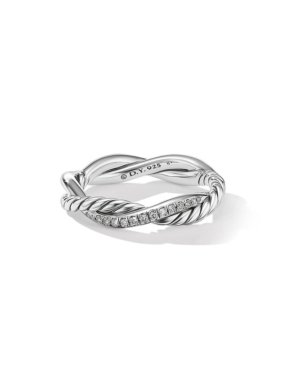 Womens Petite Infinity Band Ring with Pav Diamonds Product Image