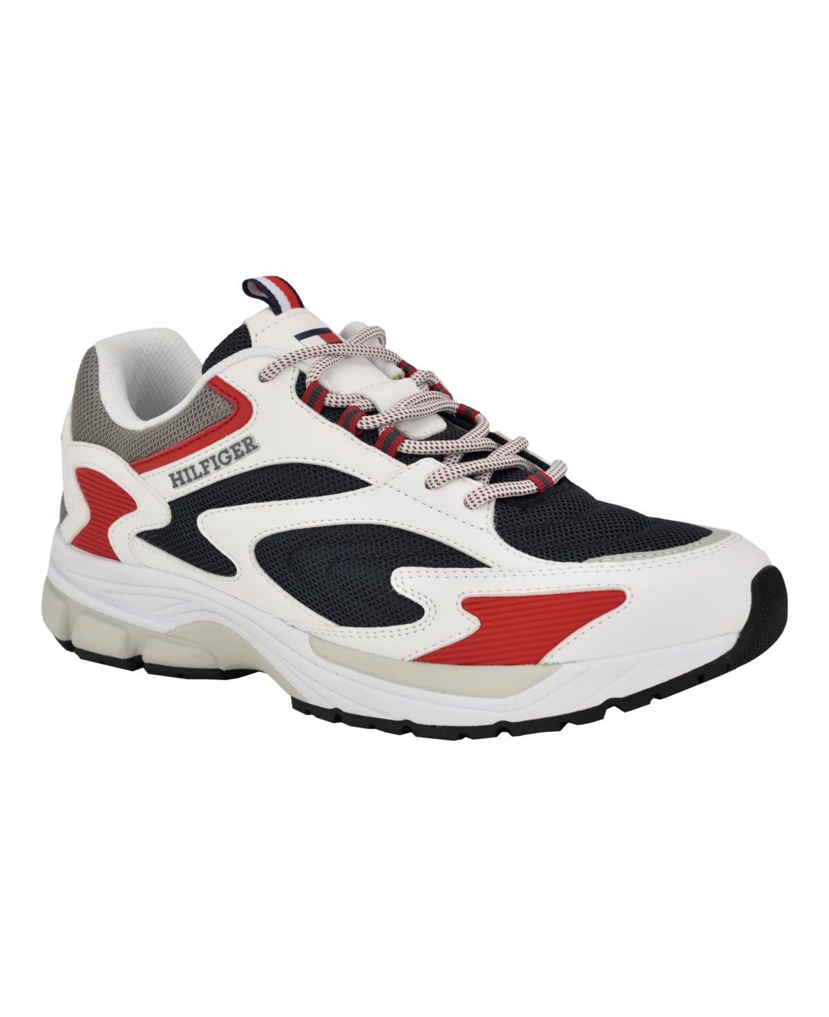 Tommy Hilfiger Mens Parana Fashion Lace Up Sneakers - White/red Product Image