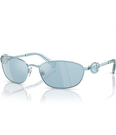 Swarovski Womens SK7010 59mm Crystal Mirrored Oval Sunglasses Product Image