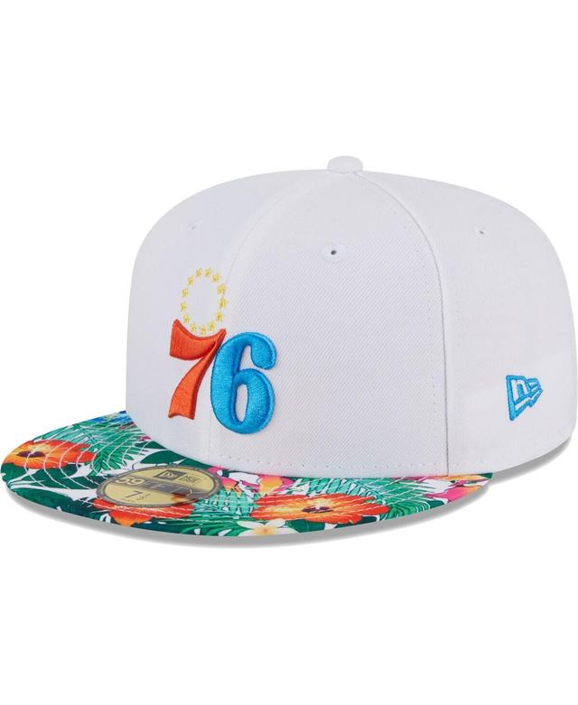 Mens New Era White Philadelphia 76ers 59FIFTY Fitted Hat Product Image